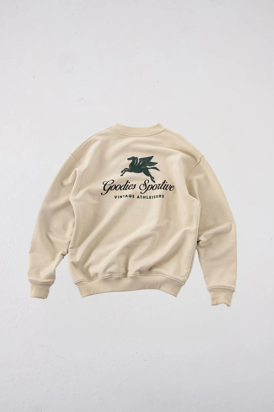 550gms Premium Hummus Crewneck Puff Print Ecru