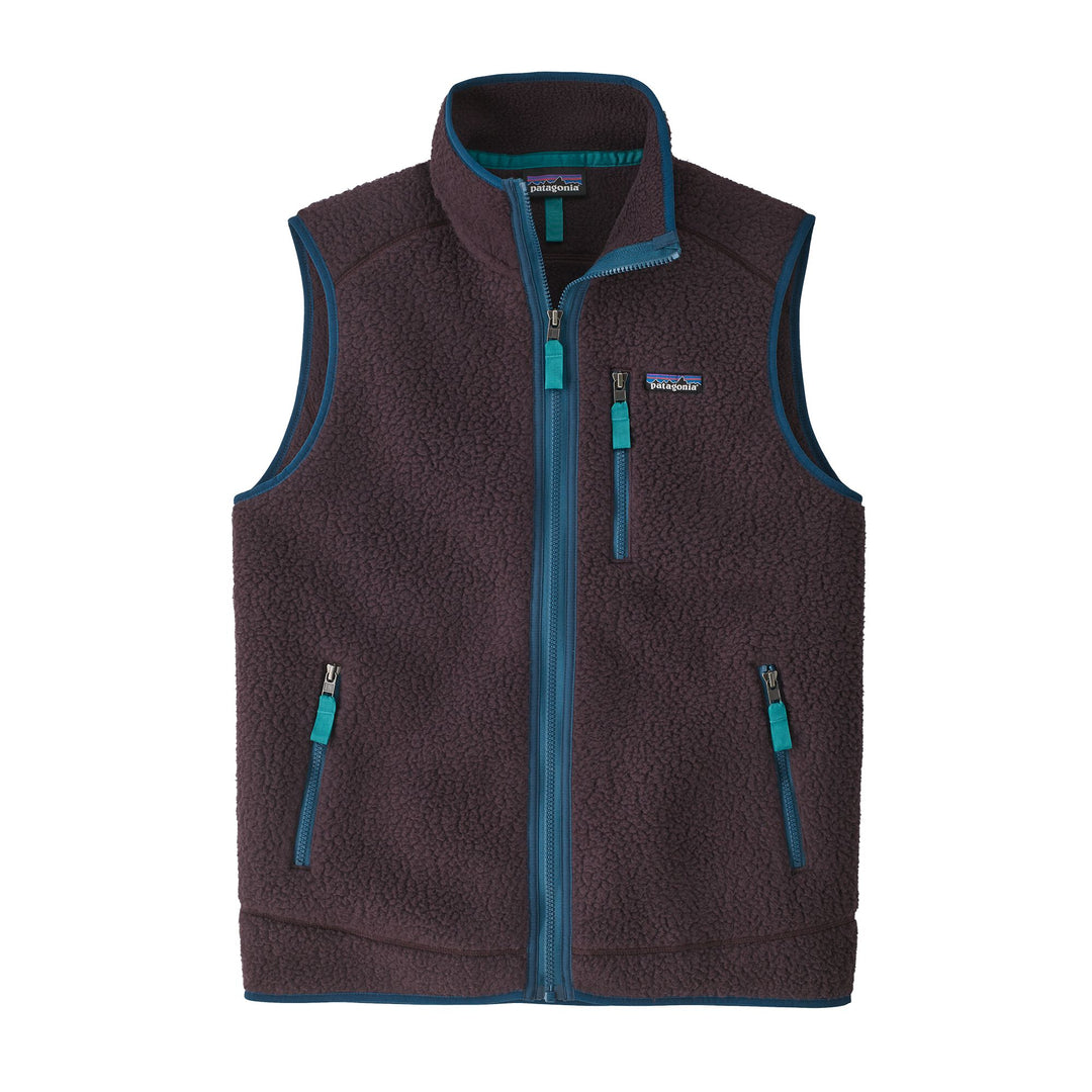 M's Retro Pile Vest Obsidian Plum