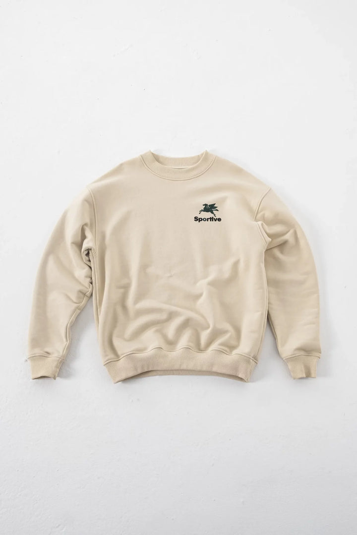 550gms Premium Hummus Crewneck Puff Print Ecru