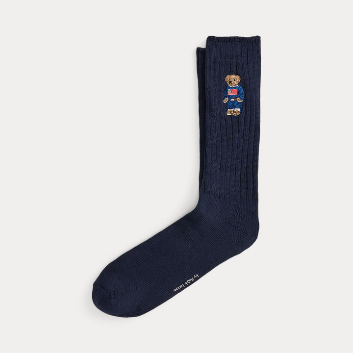 Polo Bear Cotton-blend Crew Socks Navy