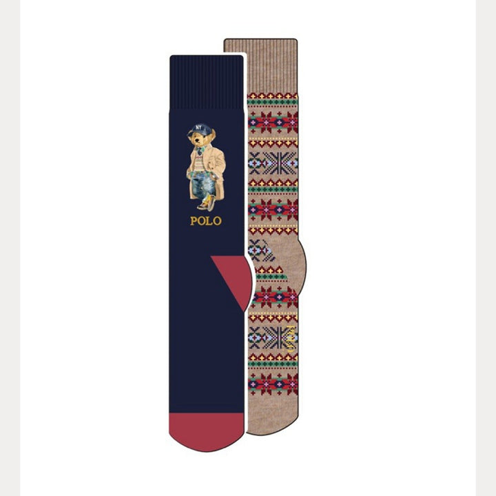 2p Ctn Bear Crw 2pk Navy Camel - The Road 1380