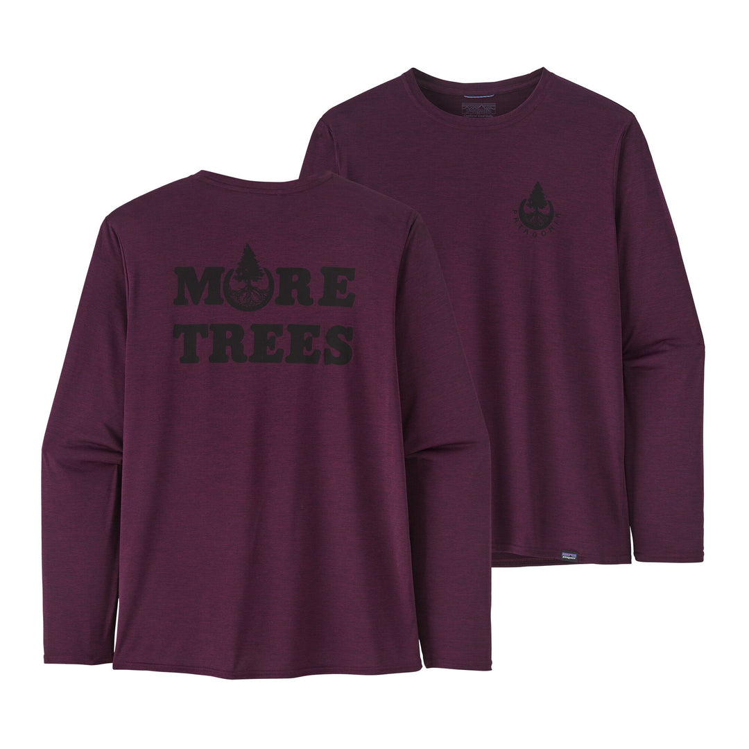 M's L/S Cap Cool Daily Graphic Shirt - Land Plant Peace: Night Plum X-dye