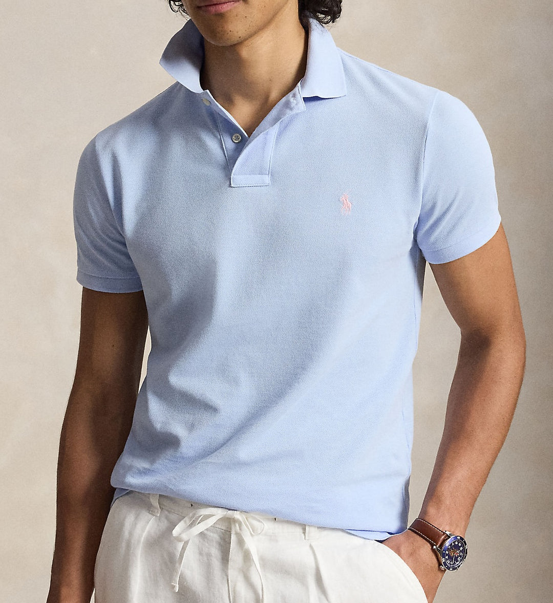 Classic Fit Polo Shirt Ss Light Blue - The Road 1380
