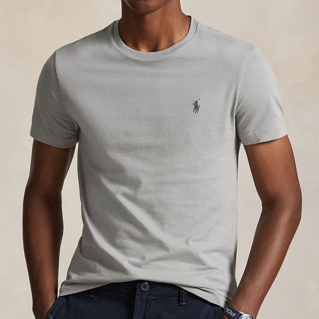 Custom Slim Fit Jersey Crewneck T Soft Grey - The Road 1380