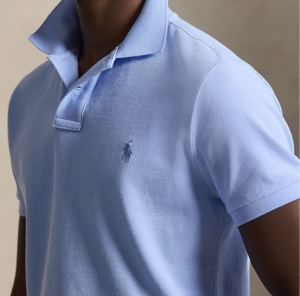 Custom Slim Fit Mesh Polo Austin Blue - The Road 1380