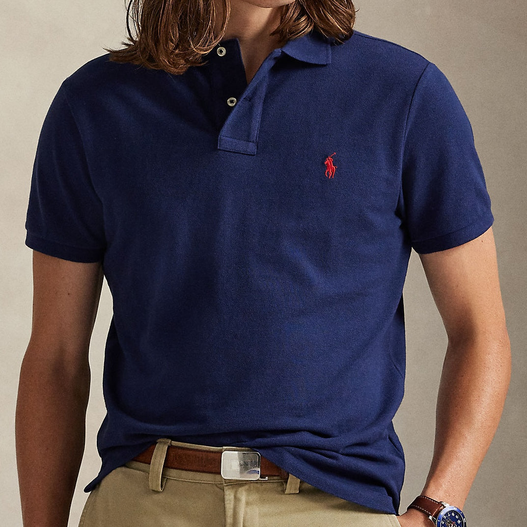 The Iconic Mesh Polo Shirt Newport Navy/C3870 - The Road 1380