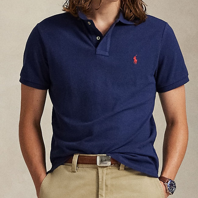 The Iconic Mesh Polo Shirt Newport Navy/C3870 - The Road 1380