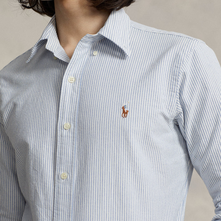 Custom Fit Oxford Shirt Blue/White Stripe