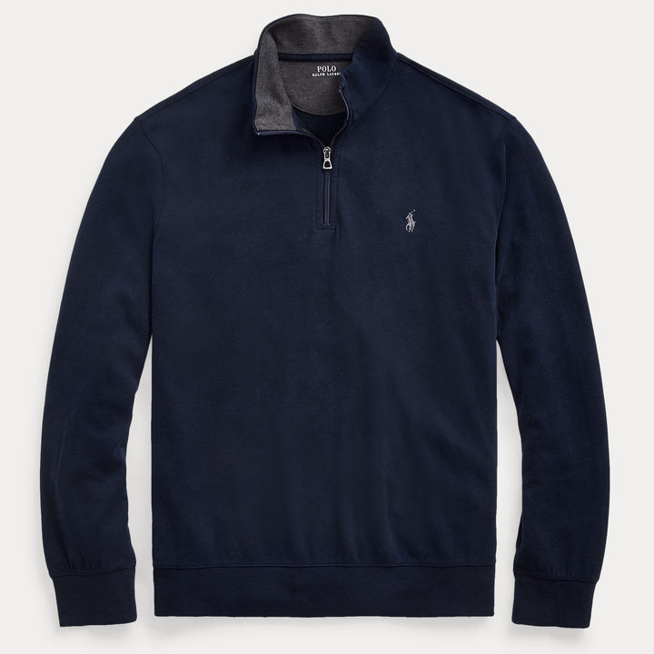 Luxury Jersey Quarter-zip Pu Aviator Navy - The Road 1380