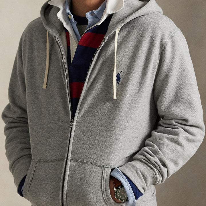 The Rl Fleece Hoodie Andover Heather - The Road 1380