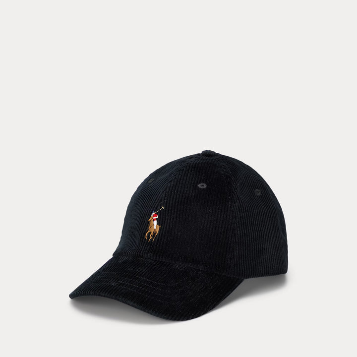 Corduroy Ball Cap Polo Black