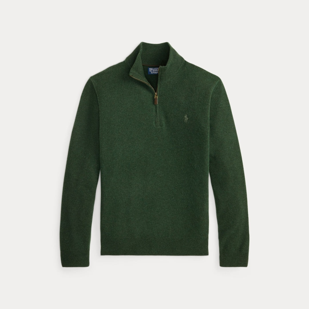 Wool Quarter-zip S Lodgepole Pine Heather - The Road 1380