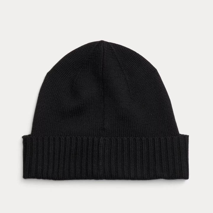 Signature Pony Wool Beanie Polo Black