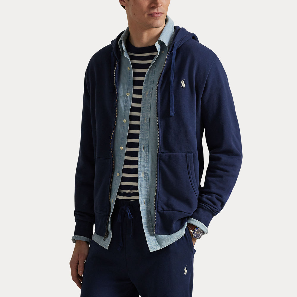 Loopback Fleece Full-zip Hood Cruise Navy - The Road 1380