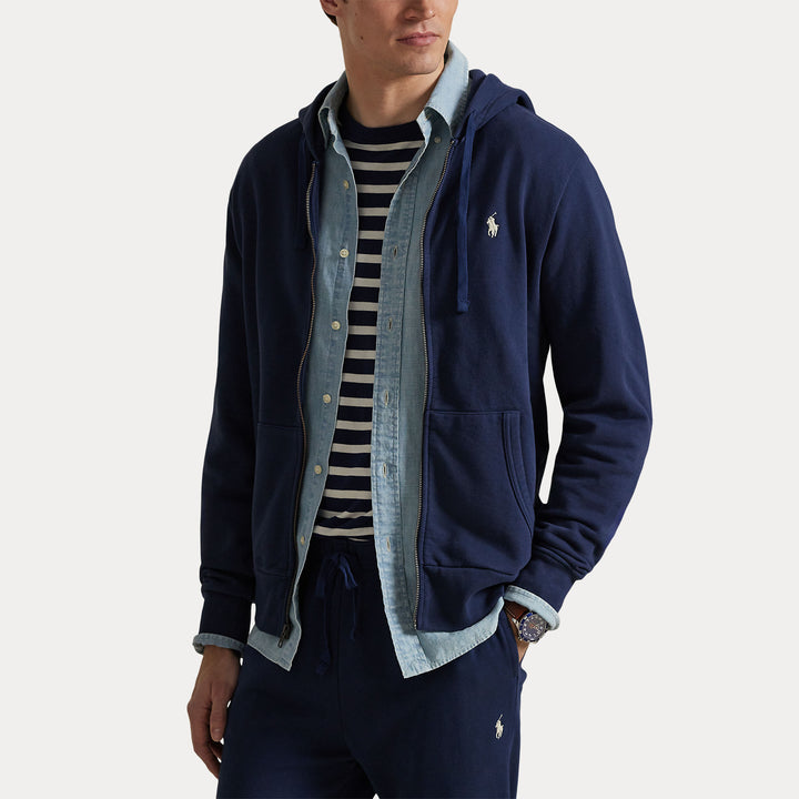 Loopback Fleece Full-zip Hood Cruise Navy - The Road 1380