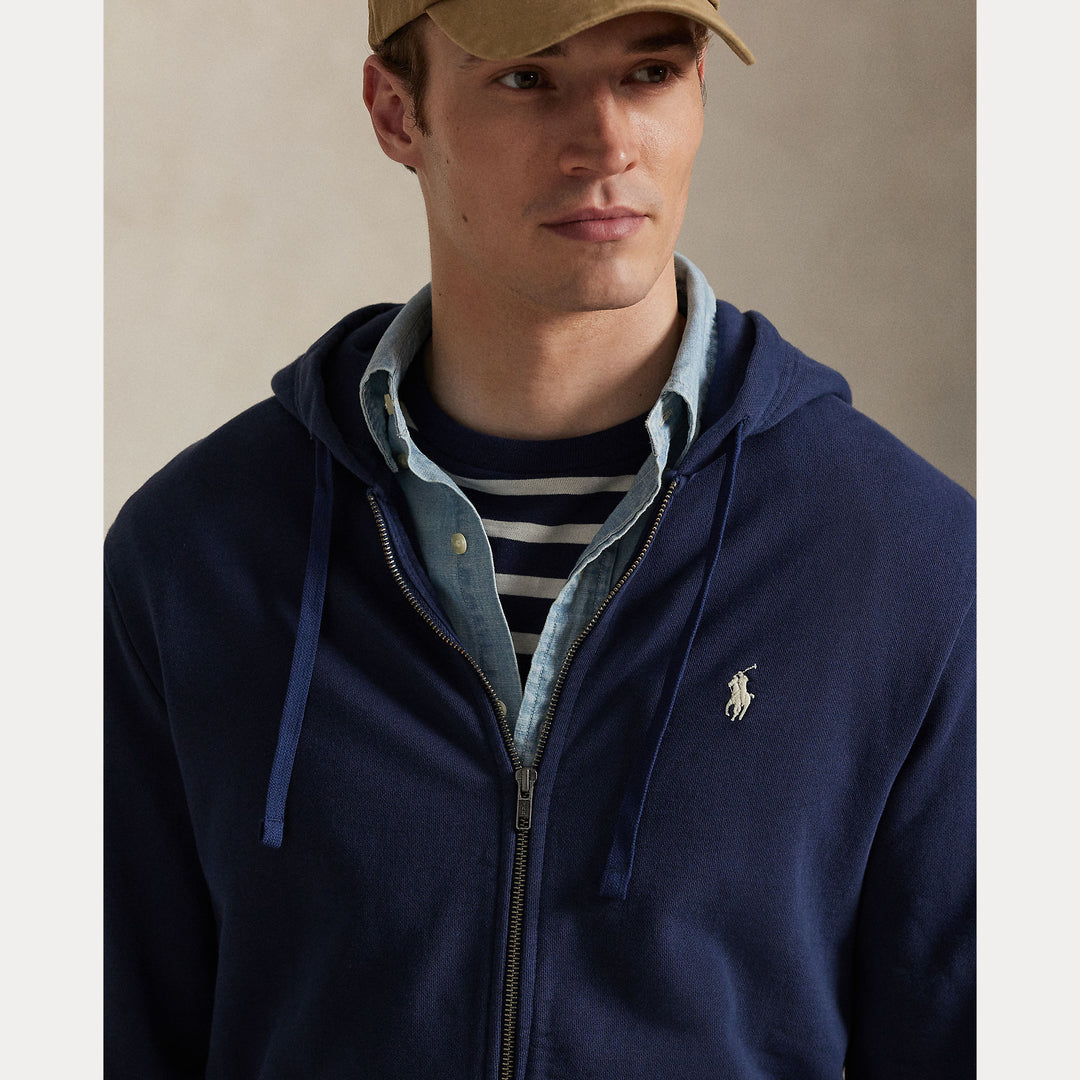 Loopback Fleece Full-zip Hood Cruise Navy - The Road 1380