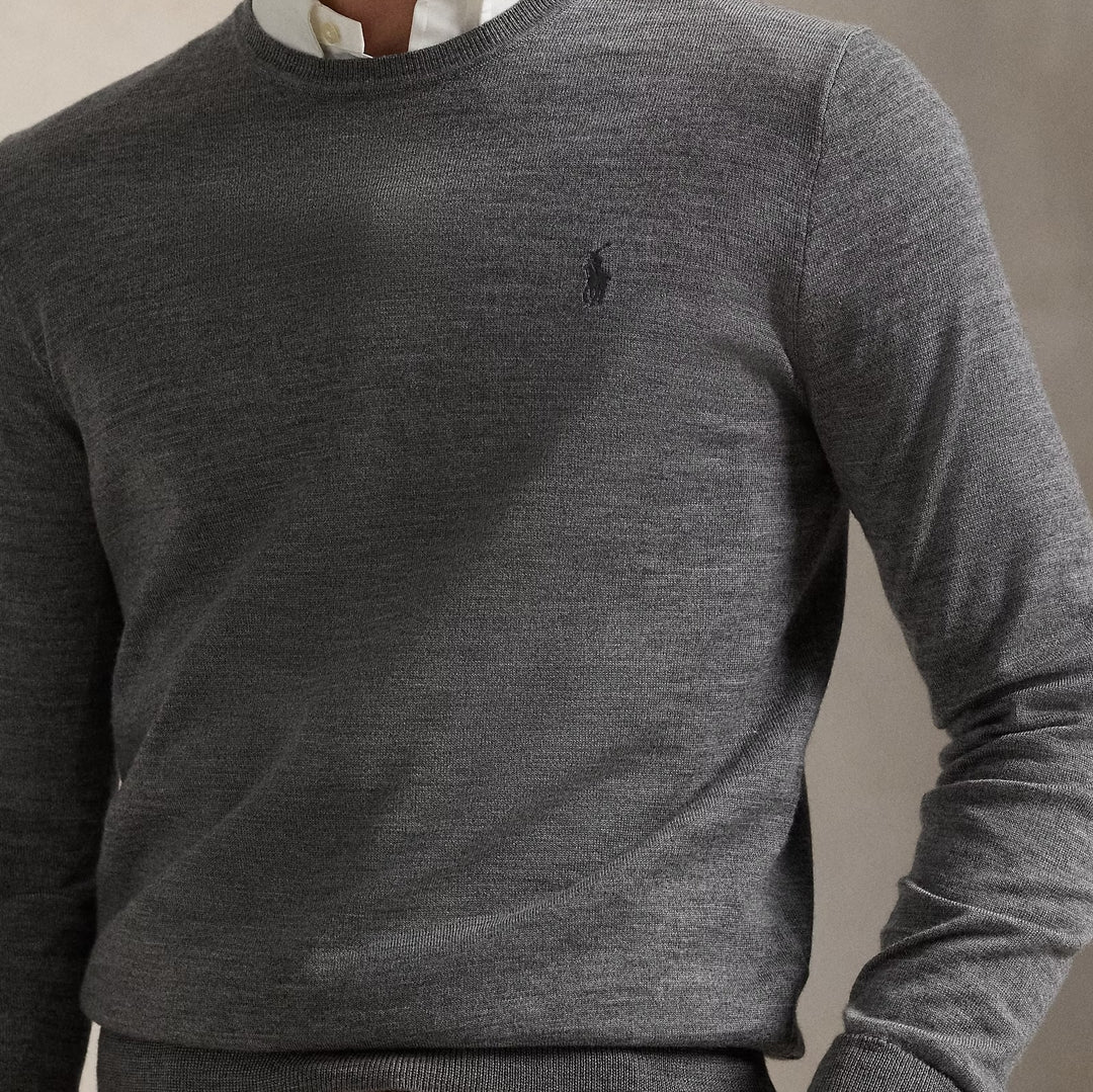 Slim Fit Washable Wool Crewneck Jumper Long Sleeve Pullover