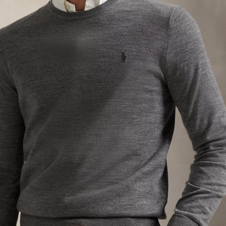 Slim Fit Washable Wool Crewneck Jumper Long Sleeve Pullover