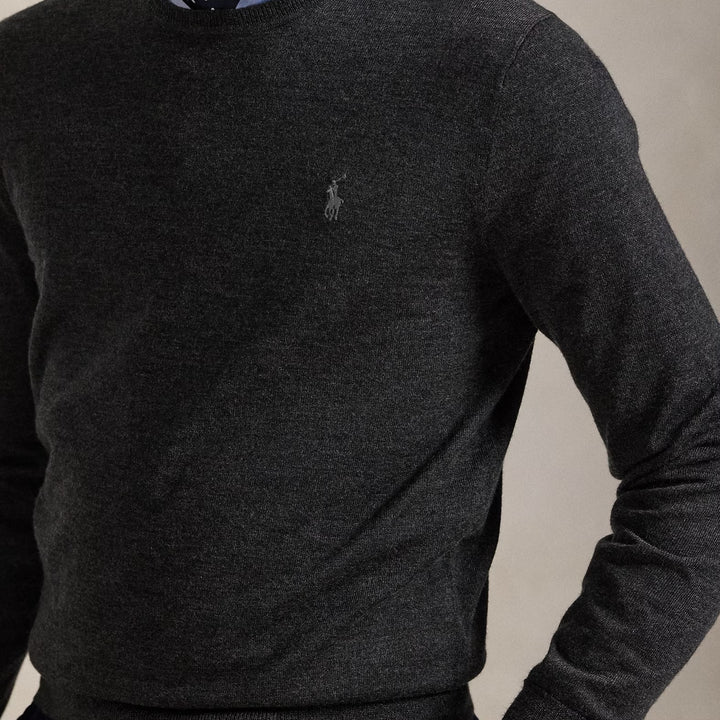 Slim Fit Washable Wool Crewneck Jumper Long Sleeve Pullover