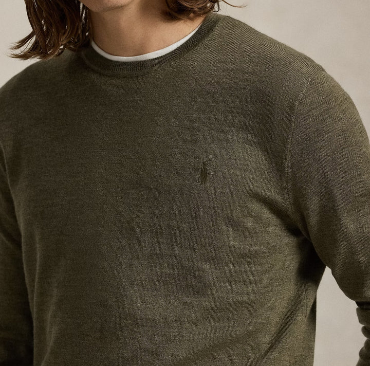 Slim Fit Washable Wool Crewneck Jumper Long Sleeve Pullover