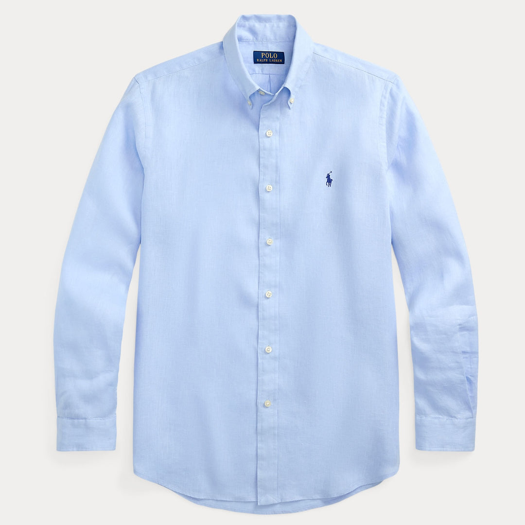Custom Fit Linen Shirt Office Blue - The Road 1380