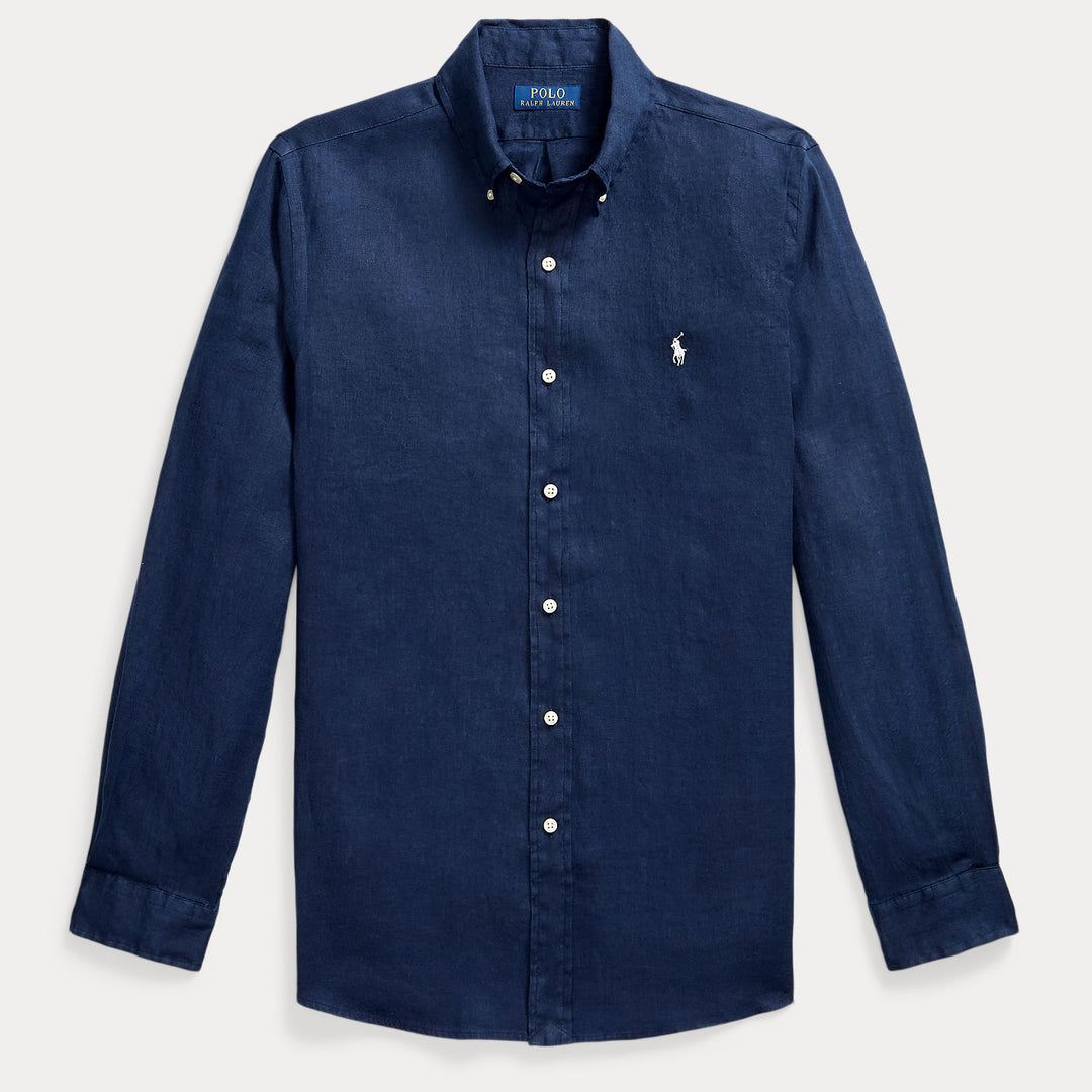 Custom Fit Linen Shir Newport Navy / White - The Road 1380