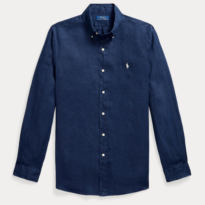 Custom Fit Linen Shir Newport Navy / White - The Road 1380