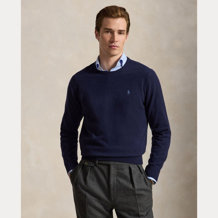 Wool Crewneck Sweater Hunter Navy - The Road 1380