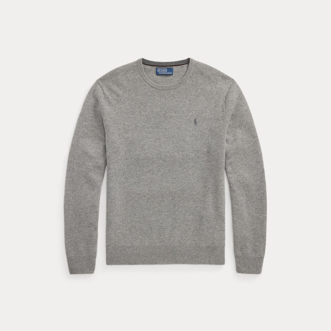 Wool Crewneck Sweater Fawn Grey Heather - The Road 1380