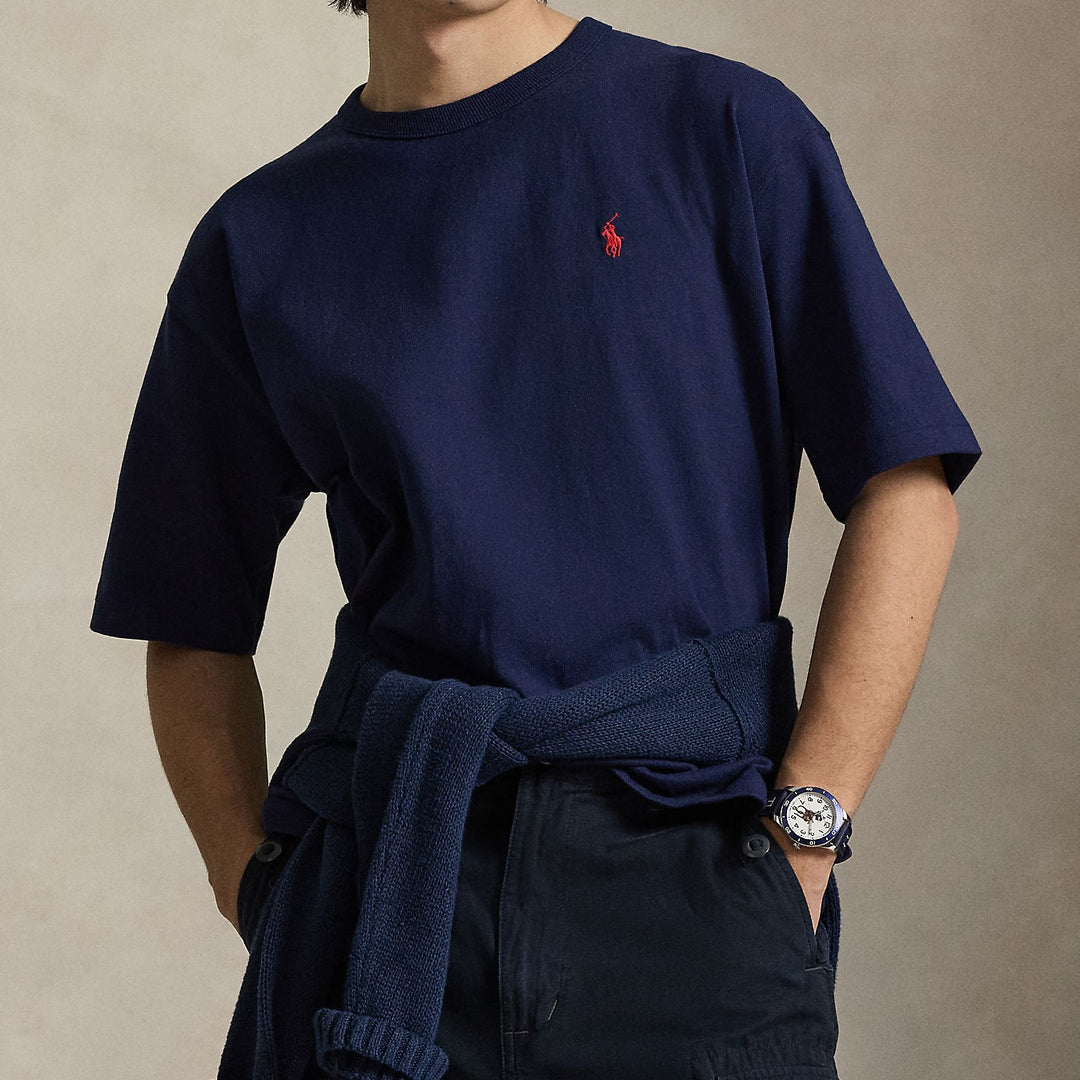Relaxed Fit Jersey Crewneck Newport Navy - The Road 1380