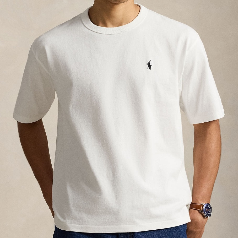 Relaxed Fit Jersey Crewneck T White/C9760 - The Road 1380