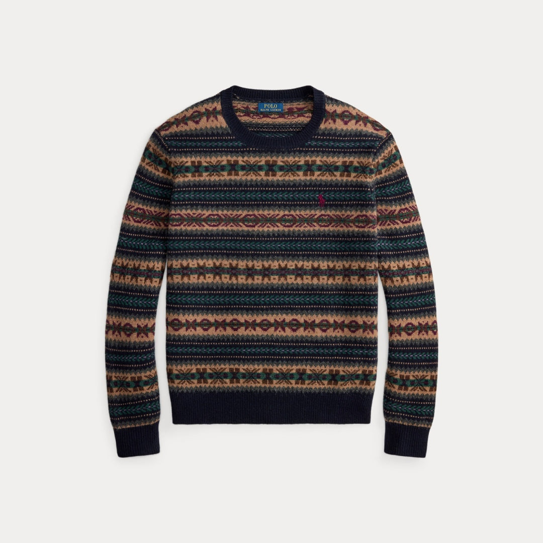 Fair Isle Wool Sweater Navy Combo - The Road 1380