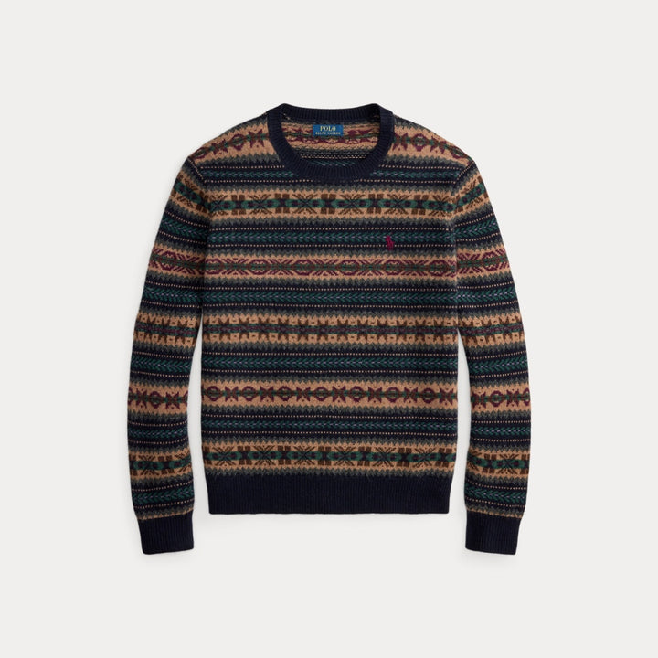 Fair Isle Wool Sweater Navy Combo - The Road 1380