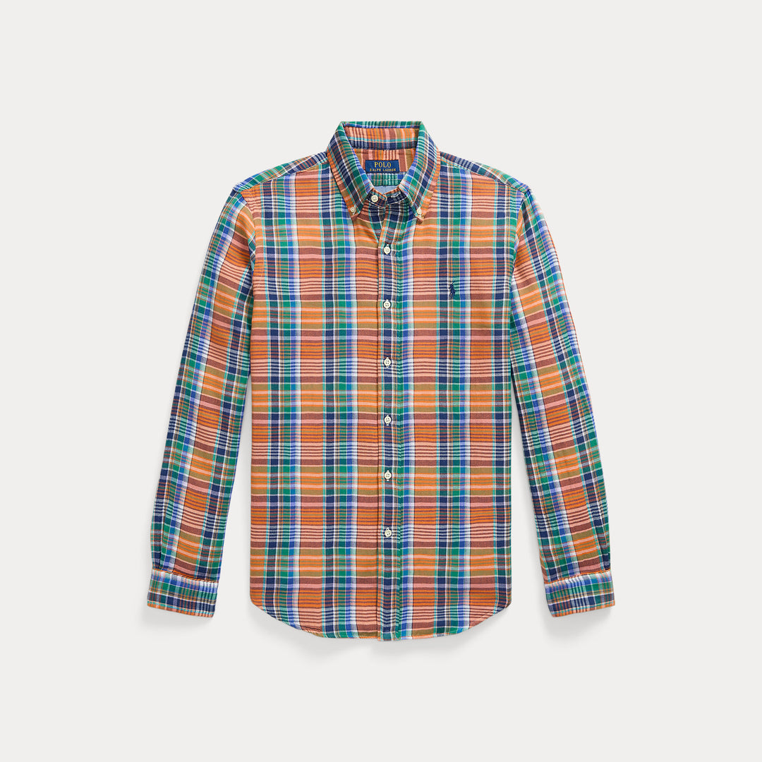 Custom Fit Plaid 7335b Orange Green Multi