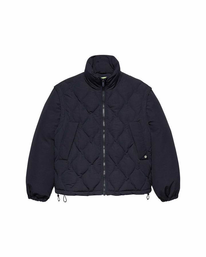 Detachable Sleeves Quilted Jacket Detachable Sle Black