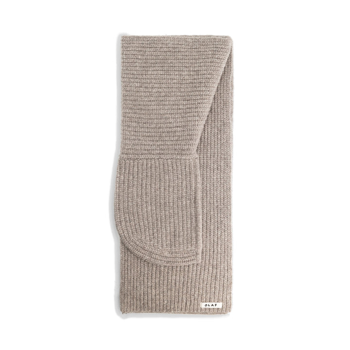 Wool Hooded Scarf Chocolatechip