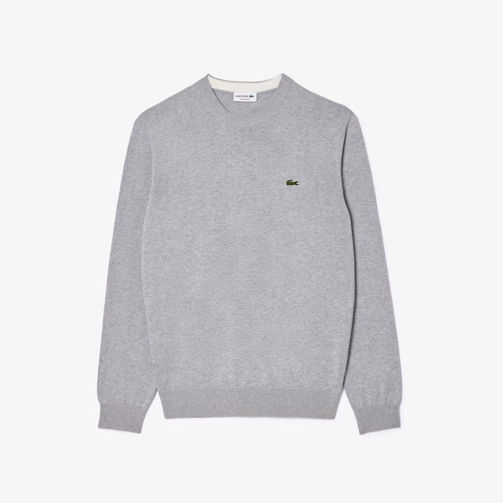 Pull Coton Uni Col Rond 1ha1 Silver Chine
