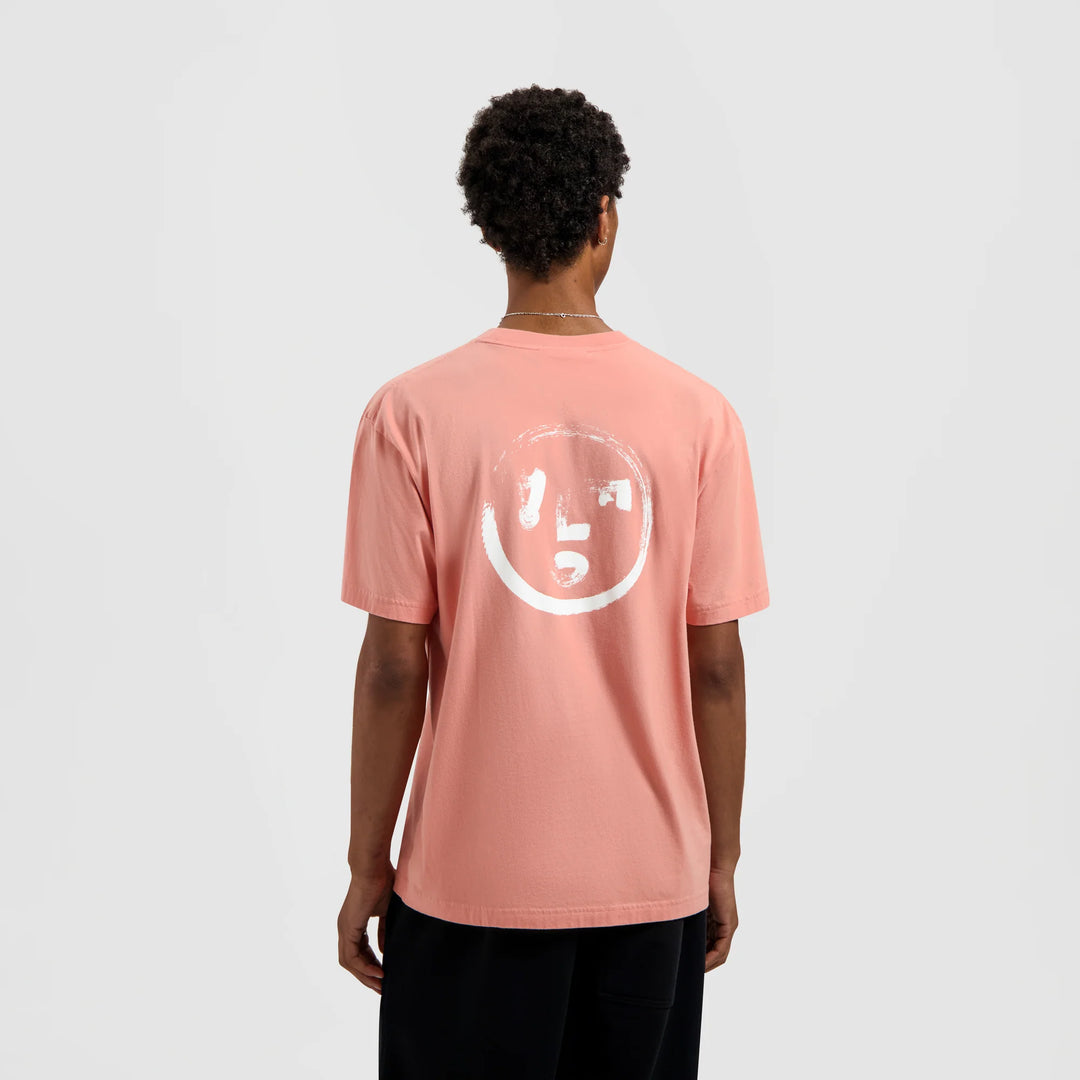 Brushstroke Face Tee Burnt Coral
