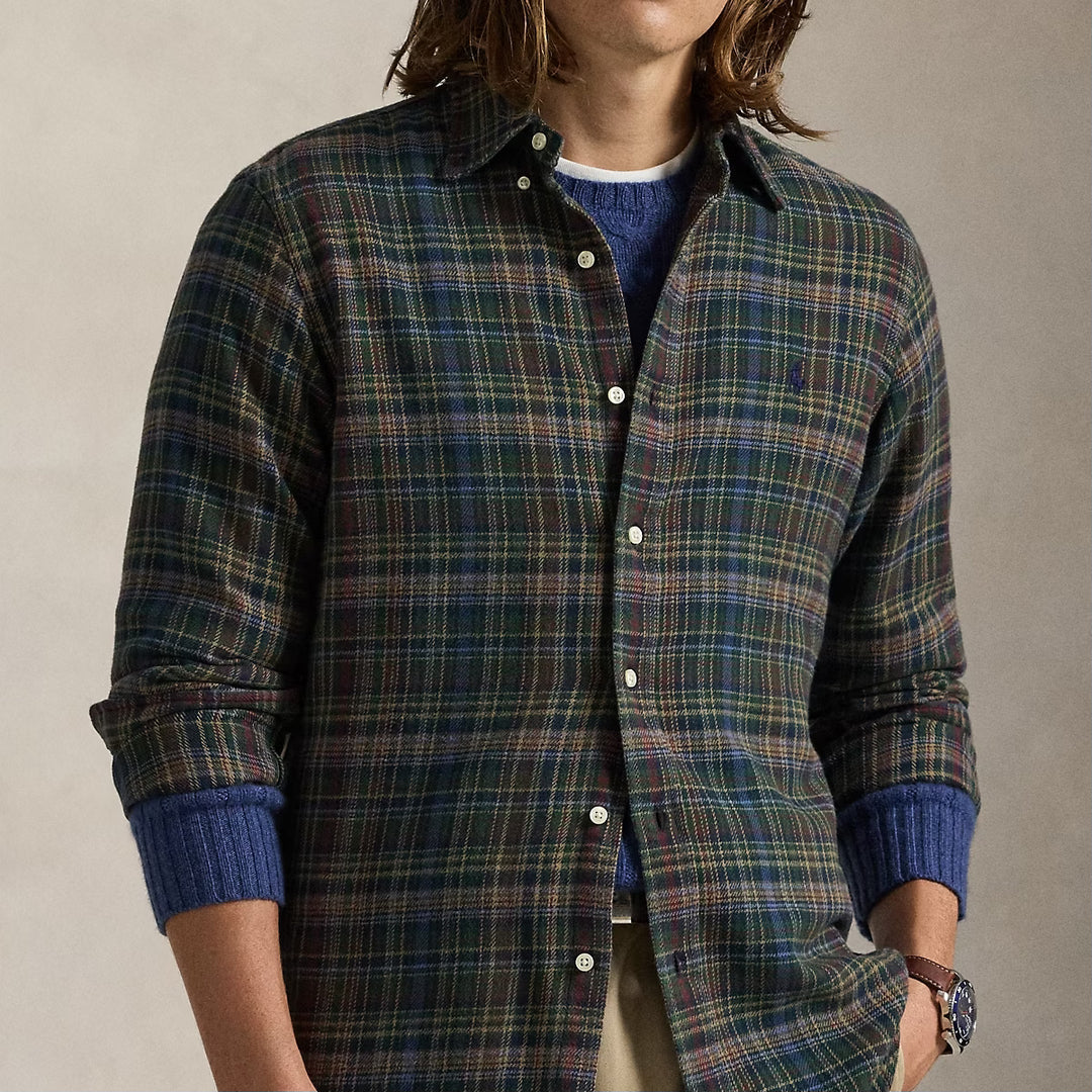 Custom Fit Plaid Bru Pine Navy Multi