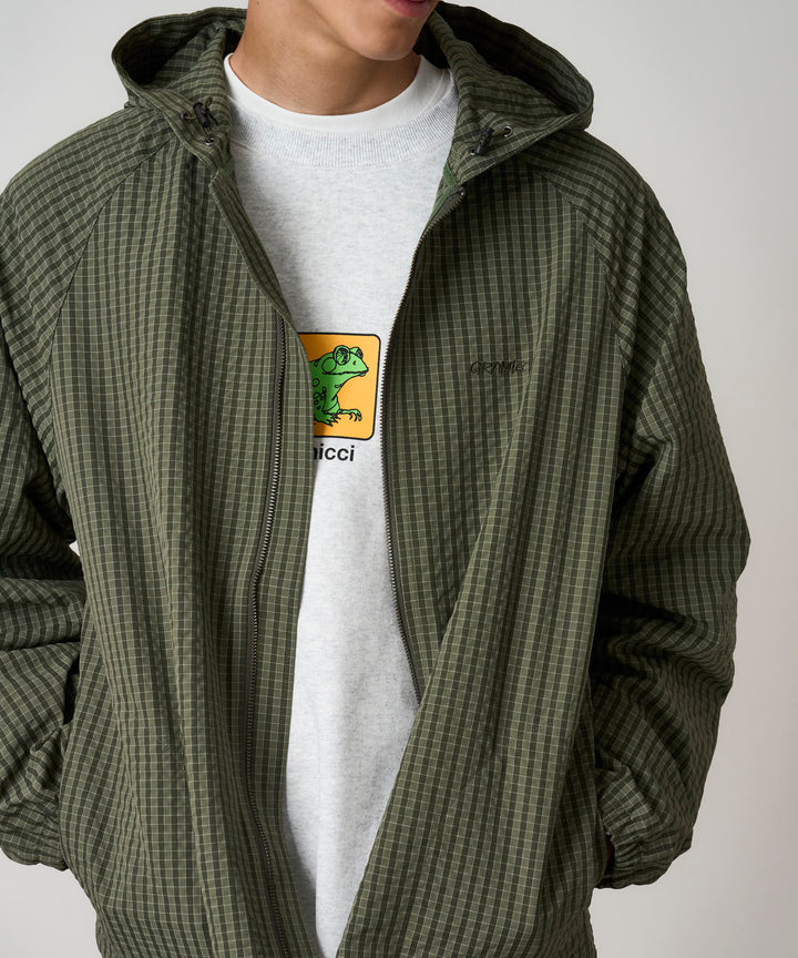 Northside Plaid Hooded Jacket Olive