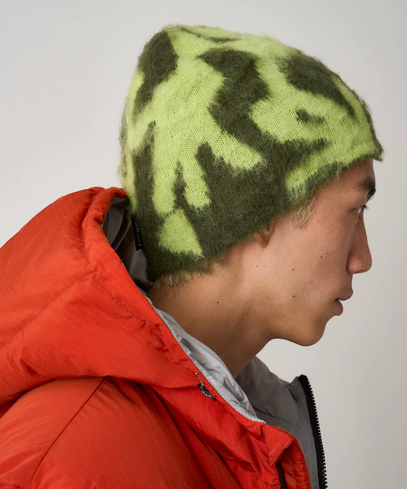 Mohair Burly Runningman Beanie Chartreuse