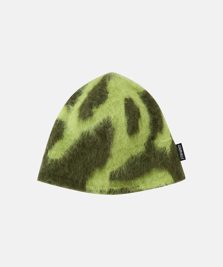 Mohair Burly Runningman Beanie Chartreuse