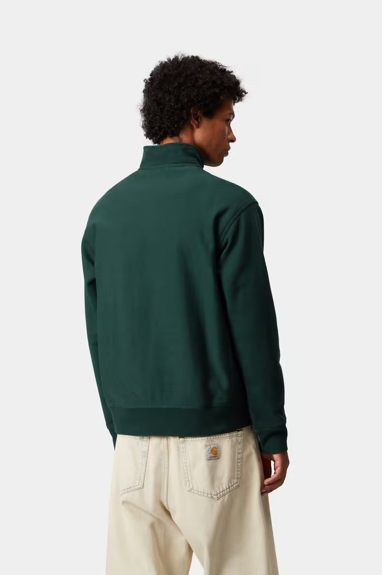 Half Zip American Script Sweat Dark Fir