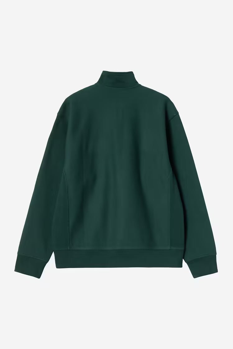 Half Zip American Script Sweat Dark Fir