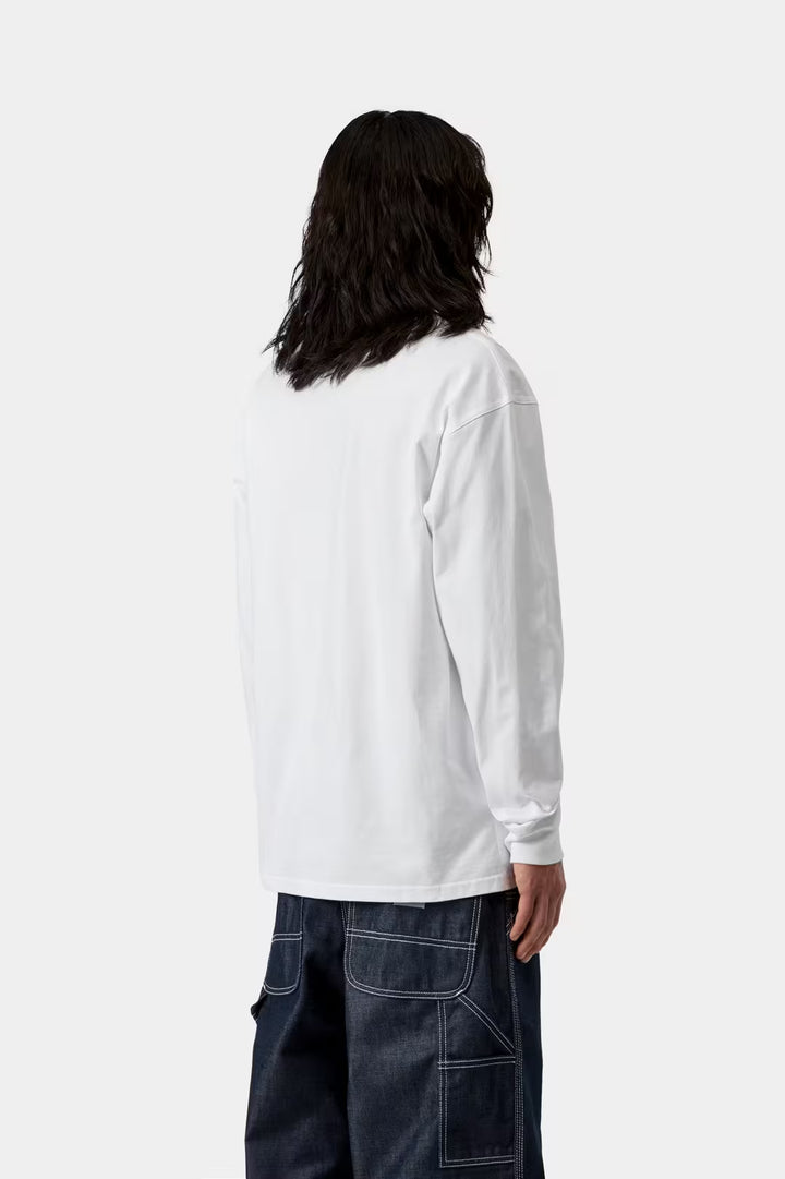 W' L/S American Script T-shirt White