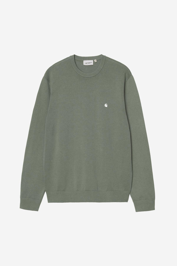 Madison Sweater Velvet Green / White - The Road 1380