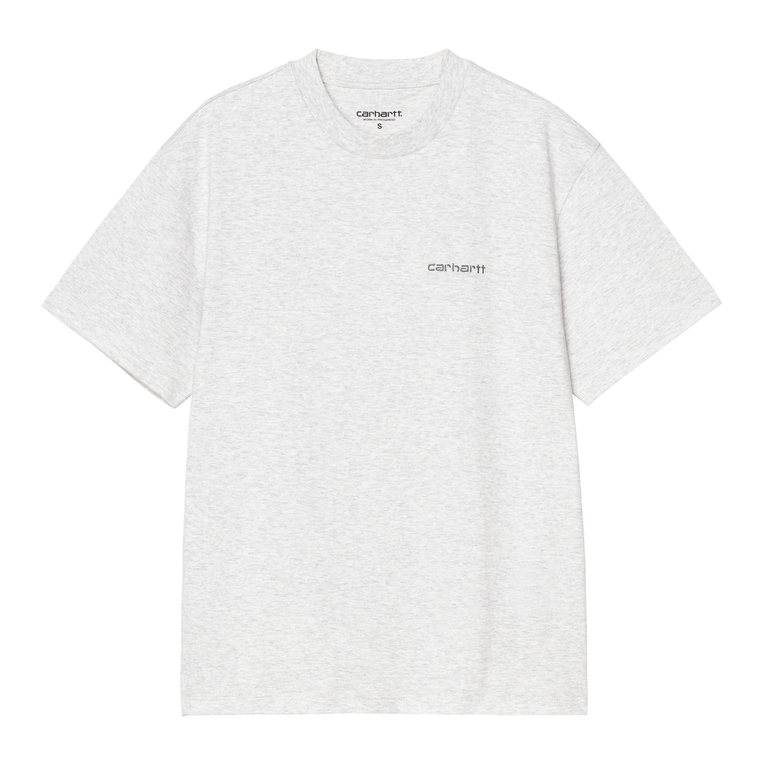 W' S/S Script Embroidery T-s Ash Heather / Velvet Green - The Road 1380