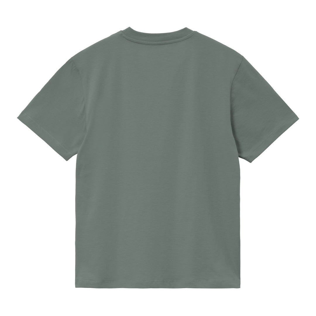 W' S/S Script Embroidery T-s Velvet Green / Gentle Orange