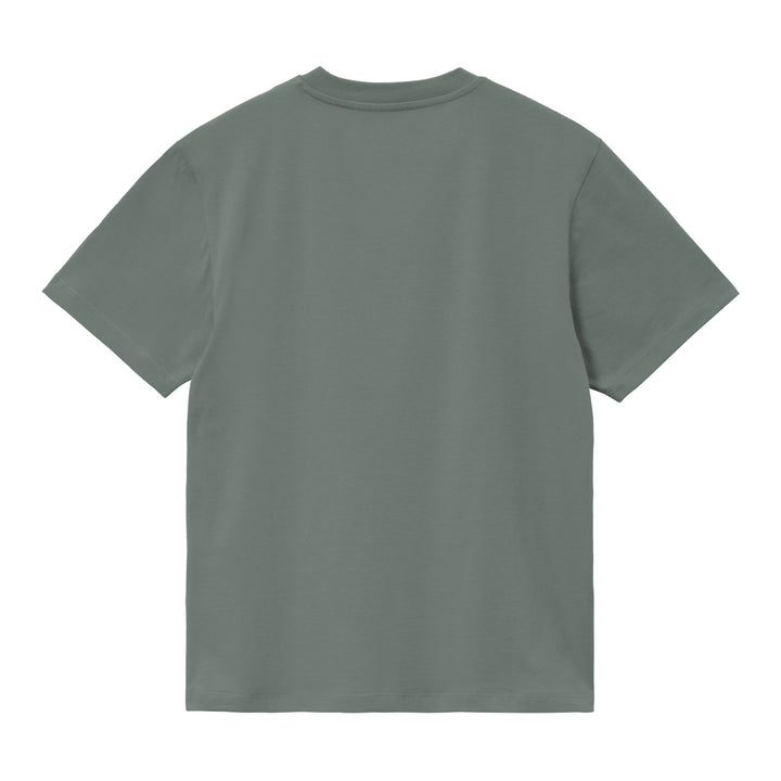 W' S/S Script Embroidery T-s Velvet Green / Gentle Orange