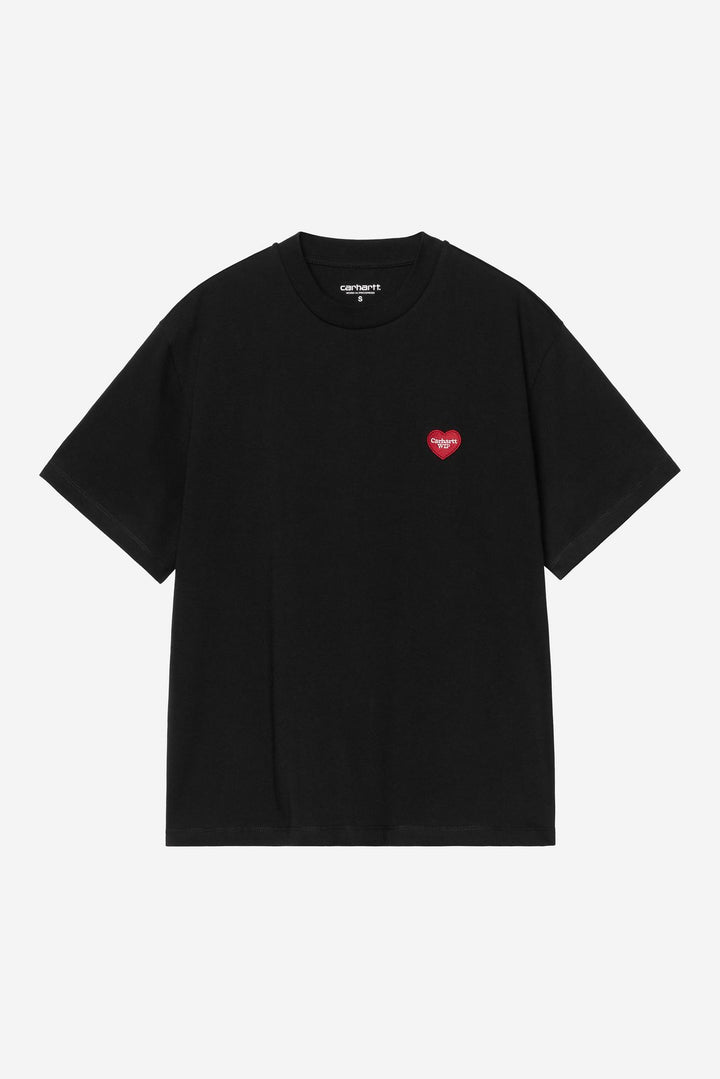 W' S/S Heart Patch T-shirt Black / Red